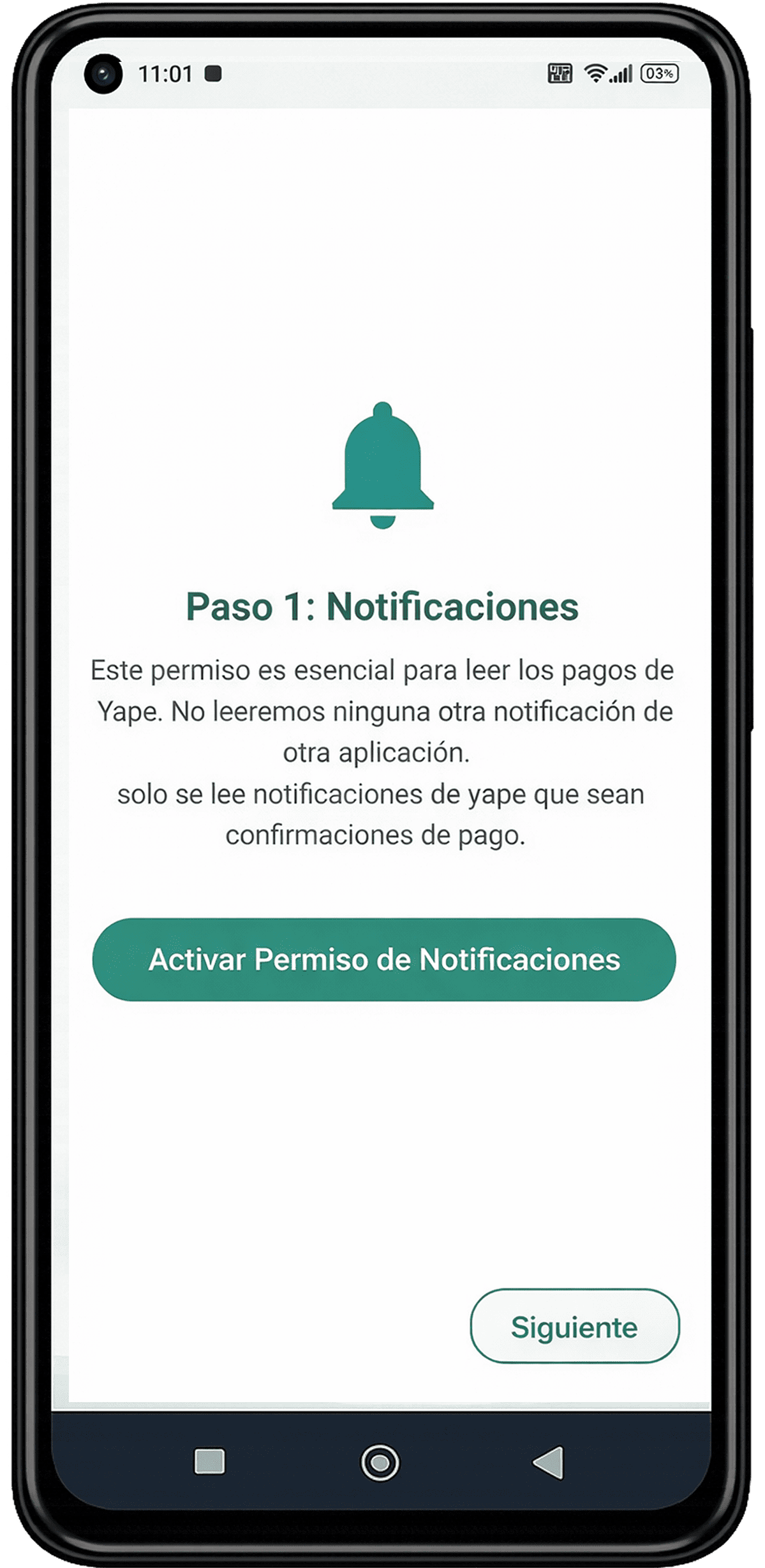 Pantalla de configuración